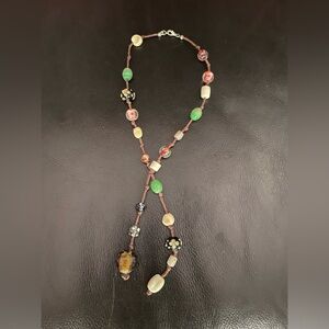 Boho Bead Necklace 16” and 2 extensions at bottom, 4” and 4.5”
